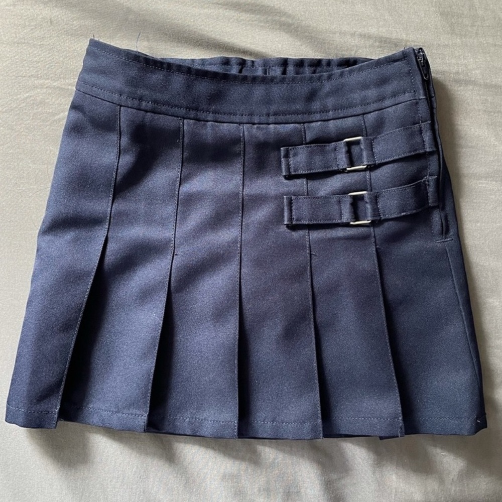 5/$25 FRENCH TOAST | Navy Blue Pleated Uniform Skirt • Toddler • School